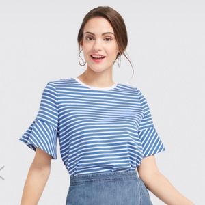 Draper James Sailor Striped Top with Ruffle sleeve